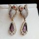 Handmade Brass Metal Jewellery Purple Peacock Necklace Set
